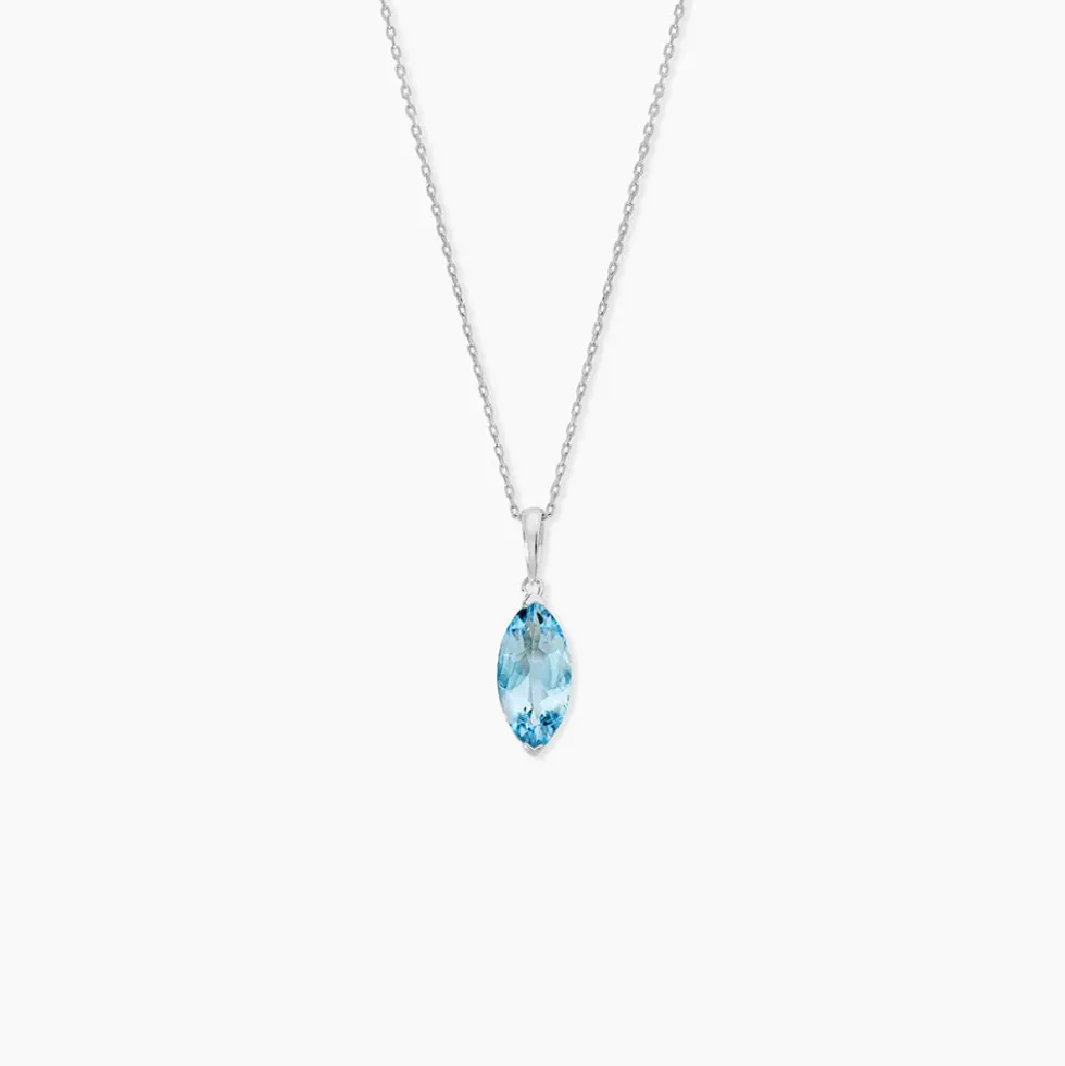 Collier Raquel Or Blanc Topaze