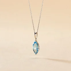 Collier Raquel Or Blanc Topaze
