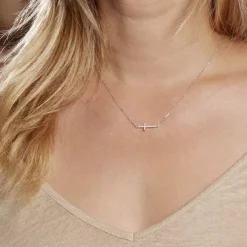Collier Rayan Argent Blanc Oxyde De Zirconium