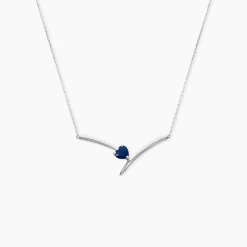 Collier Renaldine Or Blanc Saphir