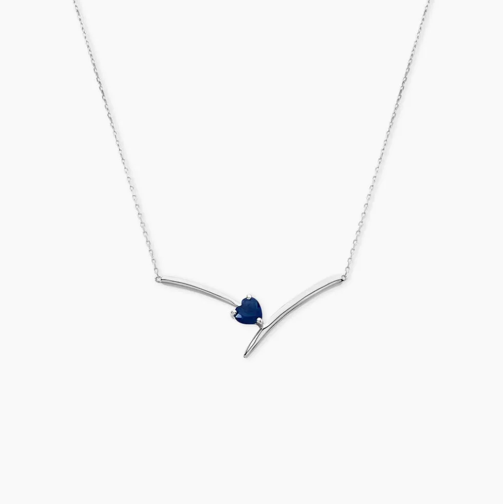 Collier Renaldine Or Blanc Saphir