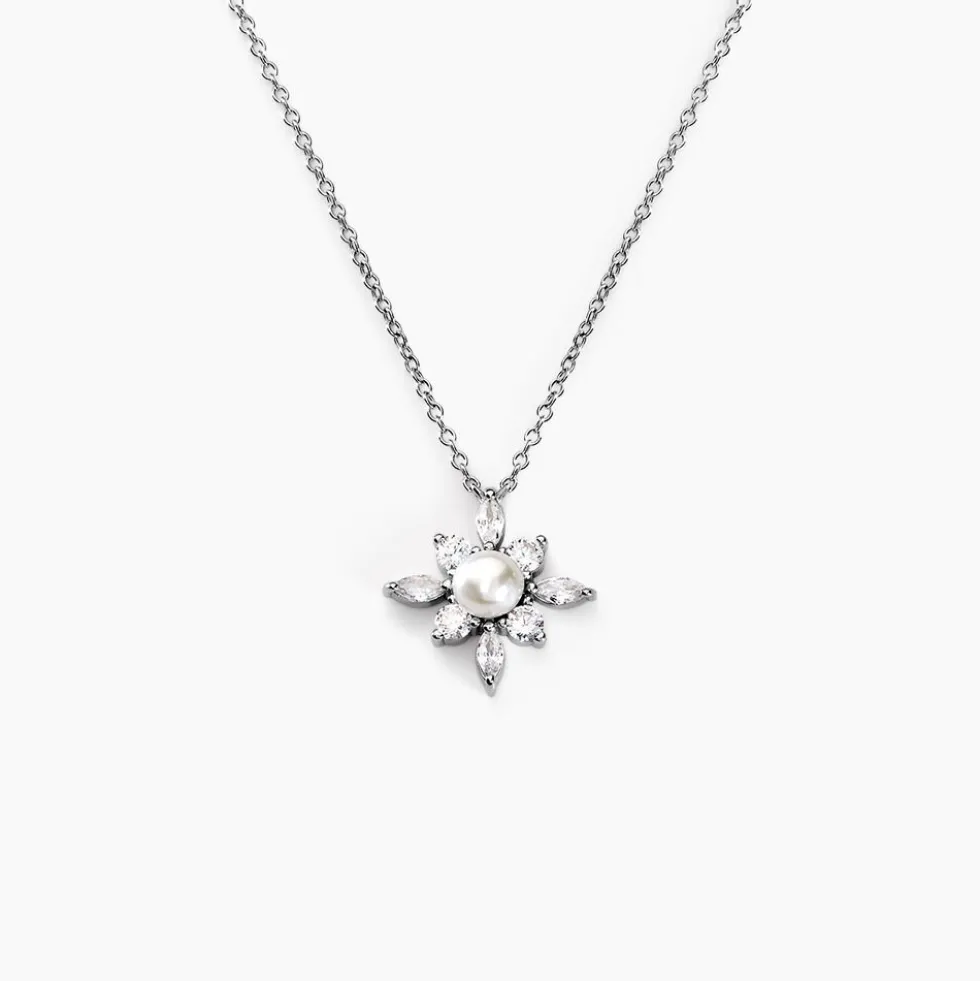 Collier Rhoda Argent Blanc Perle De Culture Oxyde De Zirconium