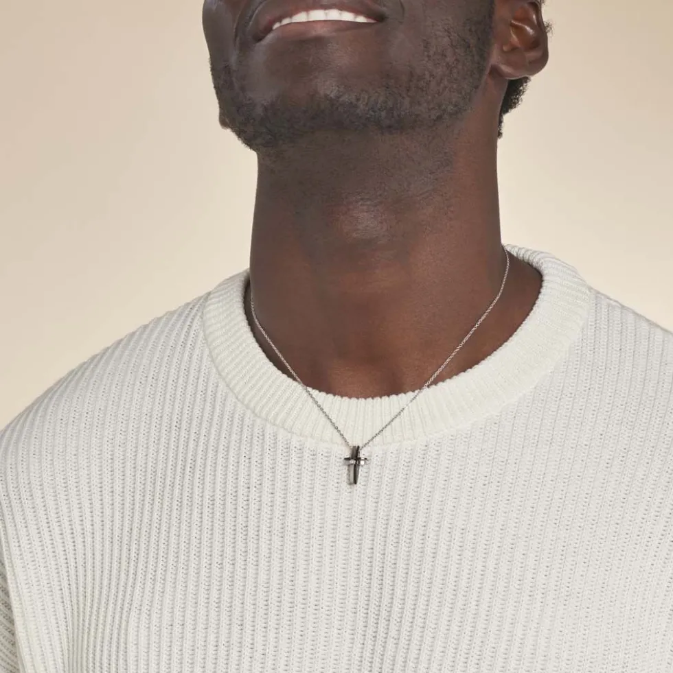 Collier Ruya Acier Bicolore Oxyde De Zirconium