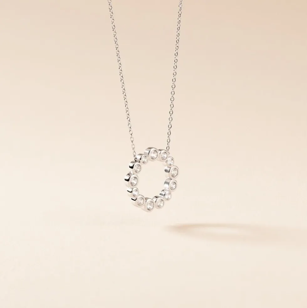 Collier Ryo Argent Blanc Oxyde De Zirconium