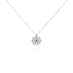 Collier Salvia Argent Blanc Opale