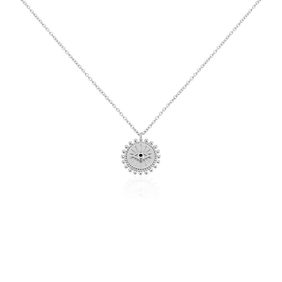 Collier Salvia Argent Blanc Opale
