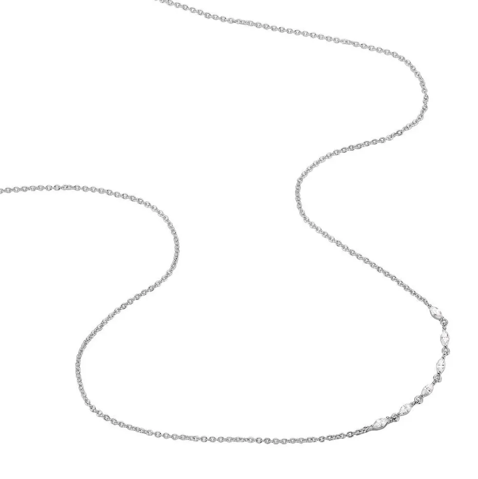 Collier Saphir Argent Blanc Oxyde De Zirconium