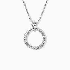 Collier Sautoir Acier Blanc Galaad
