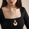 Collier Sautoir Acier Doré Roslin