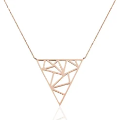 Collier Sautoir Rosario Acier Rose