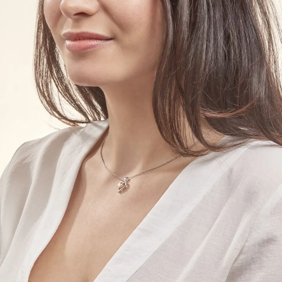 Collier Saynaae Argent Blanc Perle De Culture