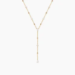 Collier Scintillante Plaqué Or Jaune Oxyde De Zirconium