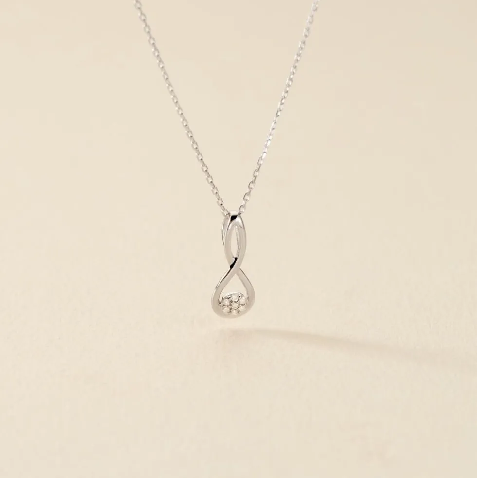 Collier Shaeen Or Blanc Diamant