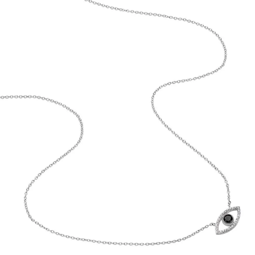 Collier Shemsi Argent Blanc Oxyde De Zirconium