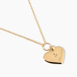 Collier Shima Plaque Or Jaune Oxyde De Zirconium