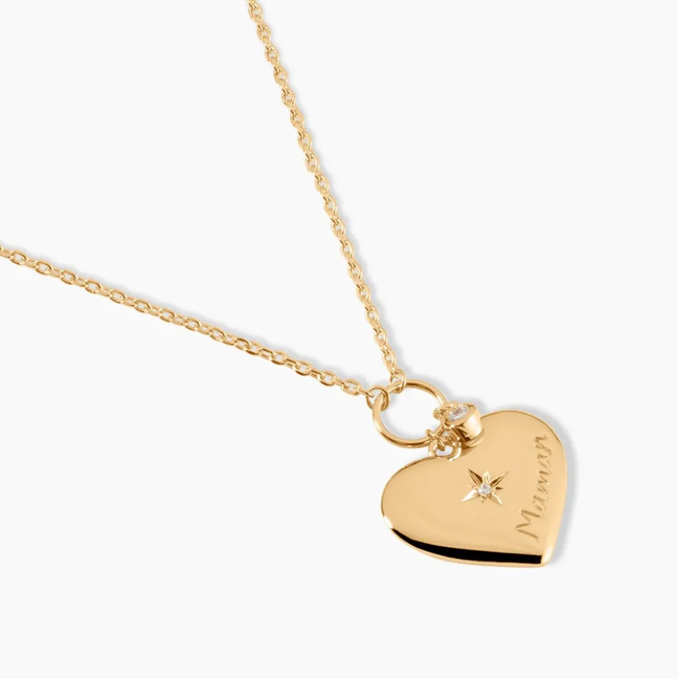 Collier Shima Plaque Or Jaune Oxyde De Zirconium