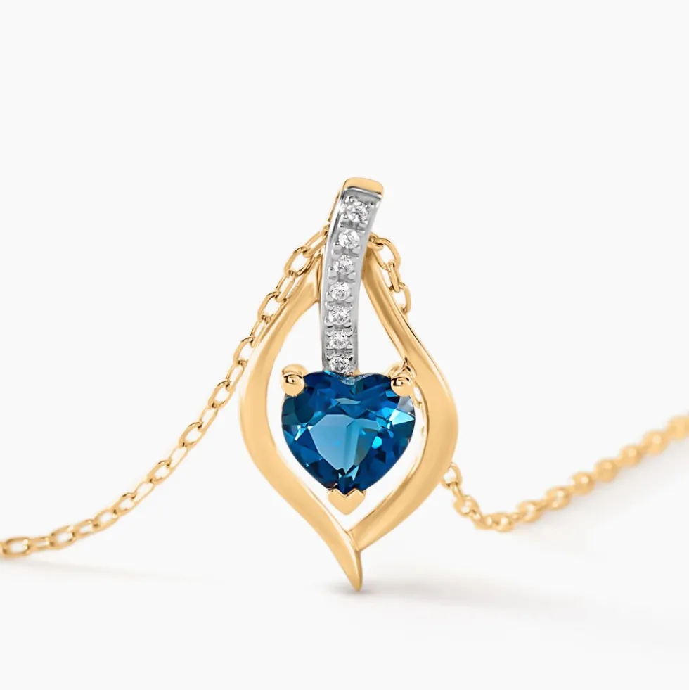 Collier Silucia Or Jaune Topaze Oxyde De Zirconium