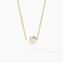 Collier Sissy Or Jaune Perle De Culture