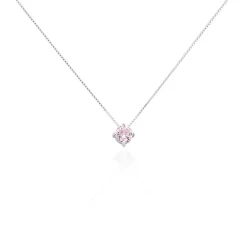 Collier Solitaire Argent Blanc Rio Santa Teresa Oxyde De Zirconium