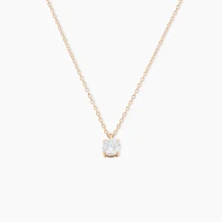Collier Solitaire Argent Rose Lylwenn Oxyde De Zirconium