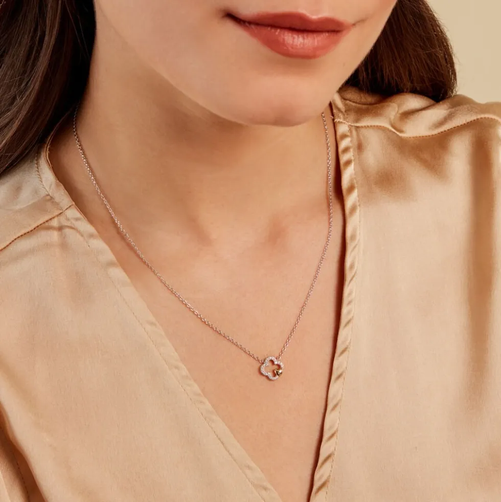 Collier Sorya Or Jaune Argent Blanc Oxyde De Zirconium