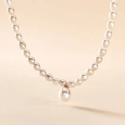 Collier Stella-rose Or Jaune Perle De Culture