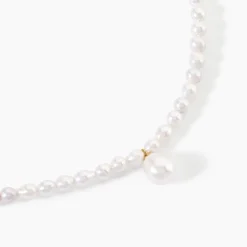 Collier Stella-rose Or Jaune Perle De Culture
