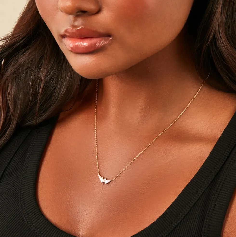 Collier Sya Plaqué Or Jaune Oxyde De Zirconium