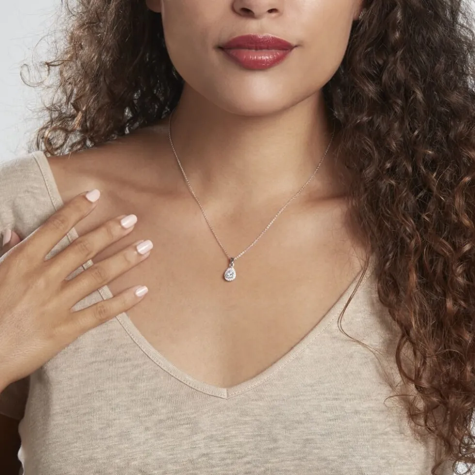Collier Sylla Argent Blanc Oxyde De Zirconium