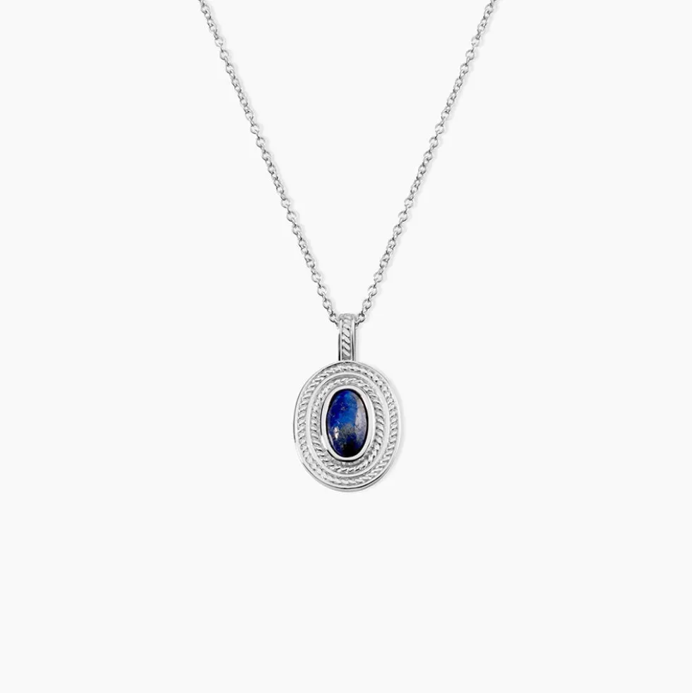 Collier Takara Argent Blanc Lapis Lazuli