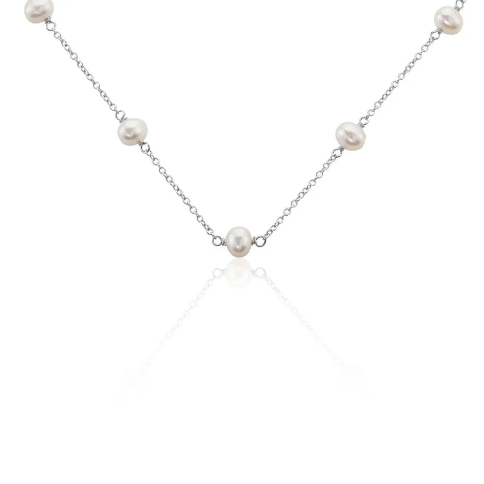 Collier Tanis Argent Perle De Culture