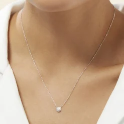 Collier Teani Or Blanc Diamant