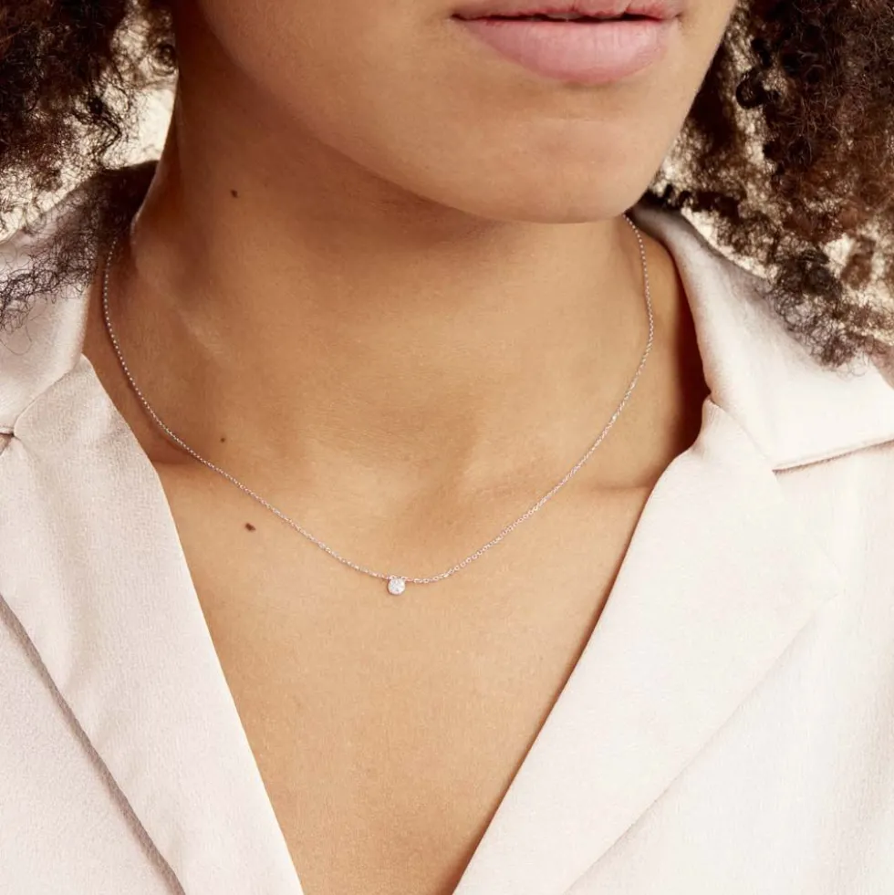 Collier Teani Or Blanc Diamant