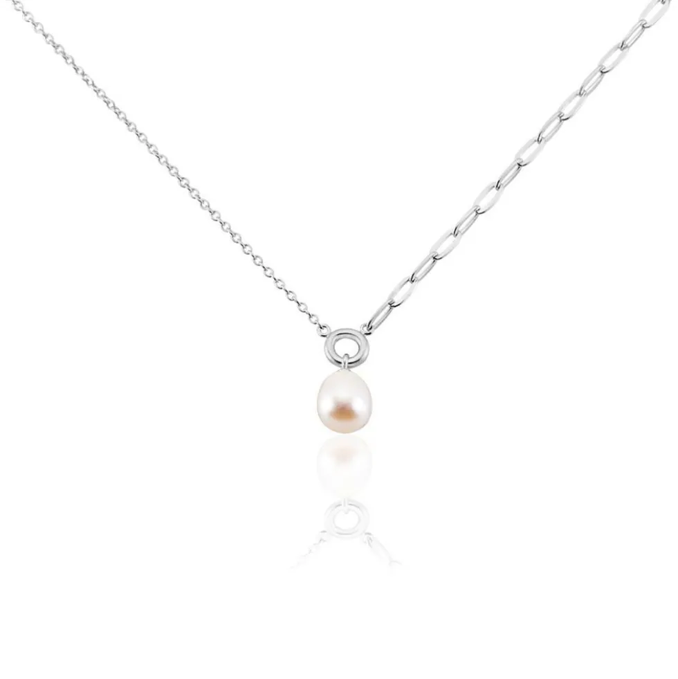 Collier Valent Argent Perle De Culture