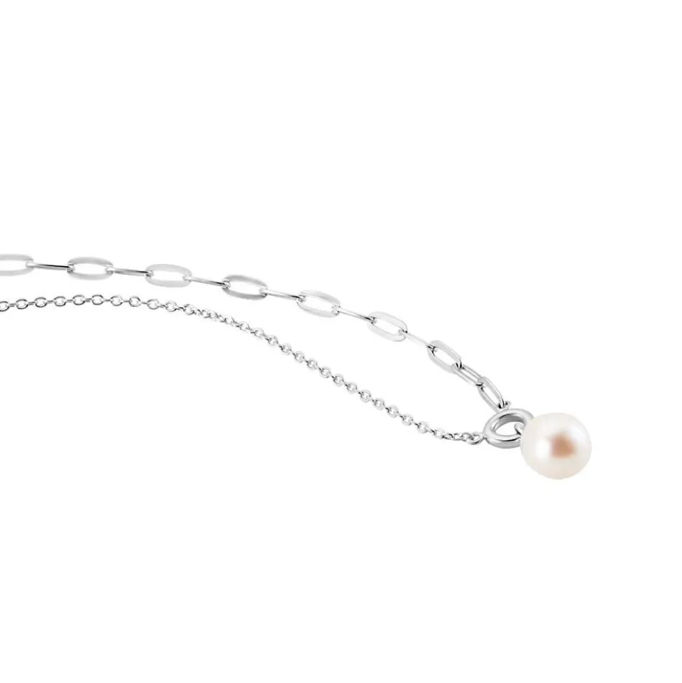 Collier Valent Argent Perle De Culture