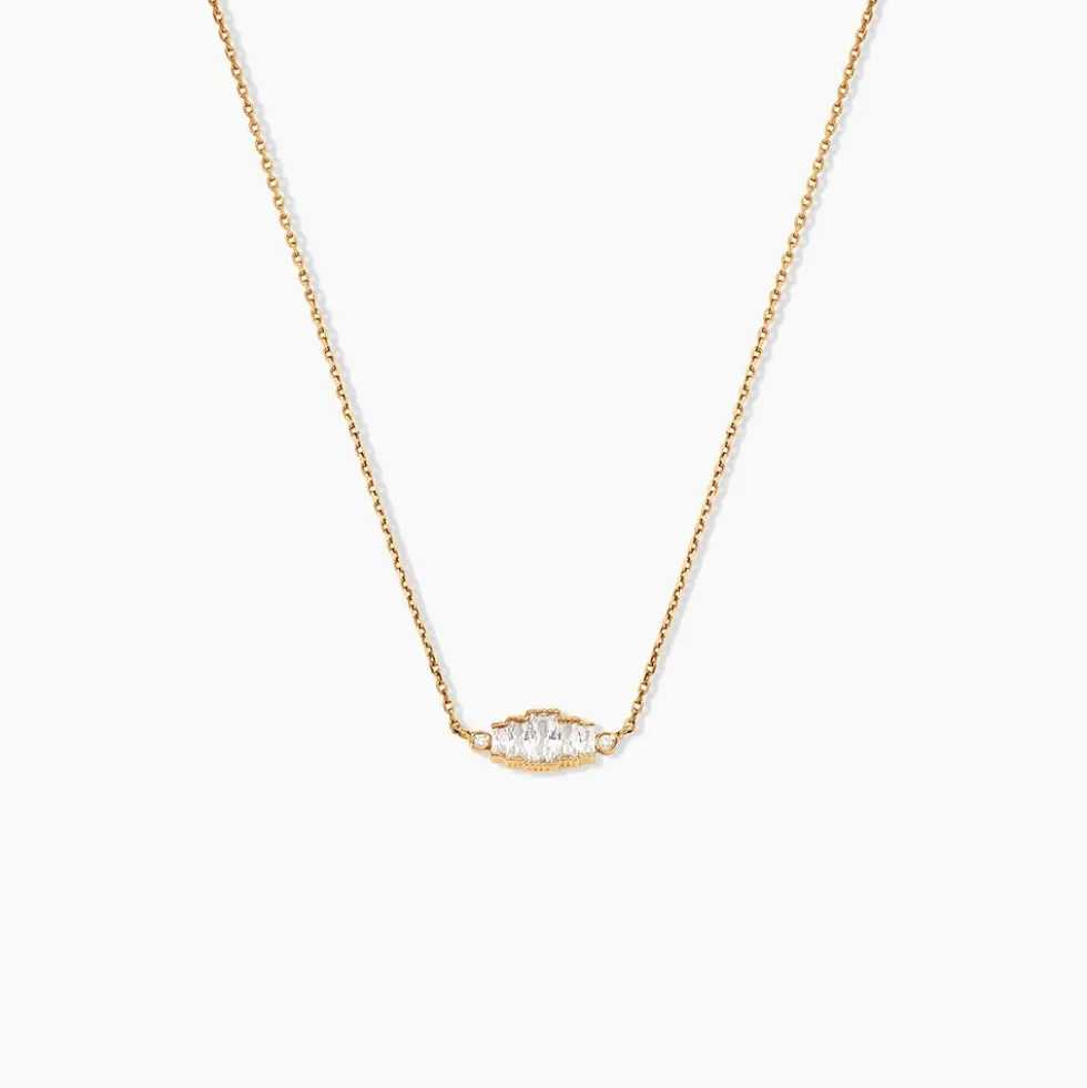 Collier Valentyne Plaque Or Jaune Oxyde De Zirconium