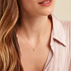 Collier Vrille Accompagnee Or Jaune Diamant