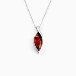 Collier Vyara Argent Blanc Ambre