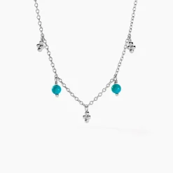 Collier Adiva Argent Blanc Turquoise