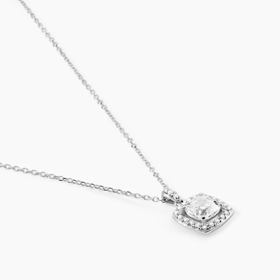 Collier Adrienne Or Blanc Oxyde De Zirconium