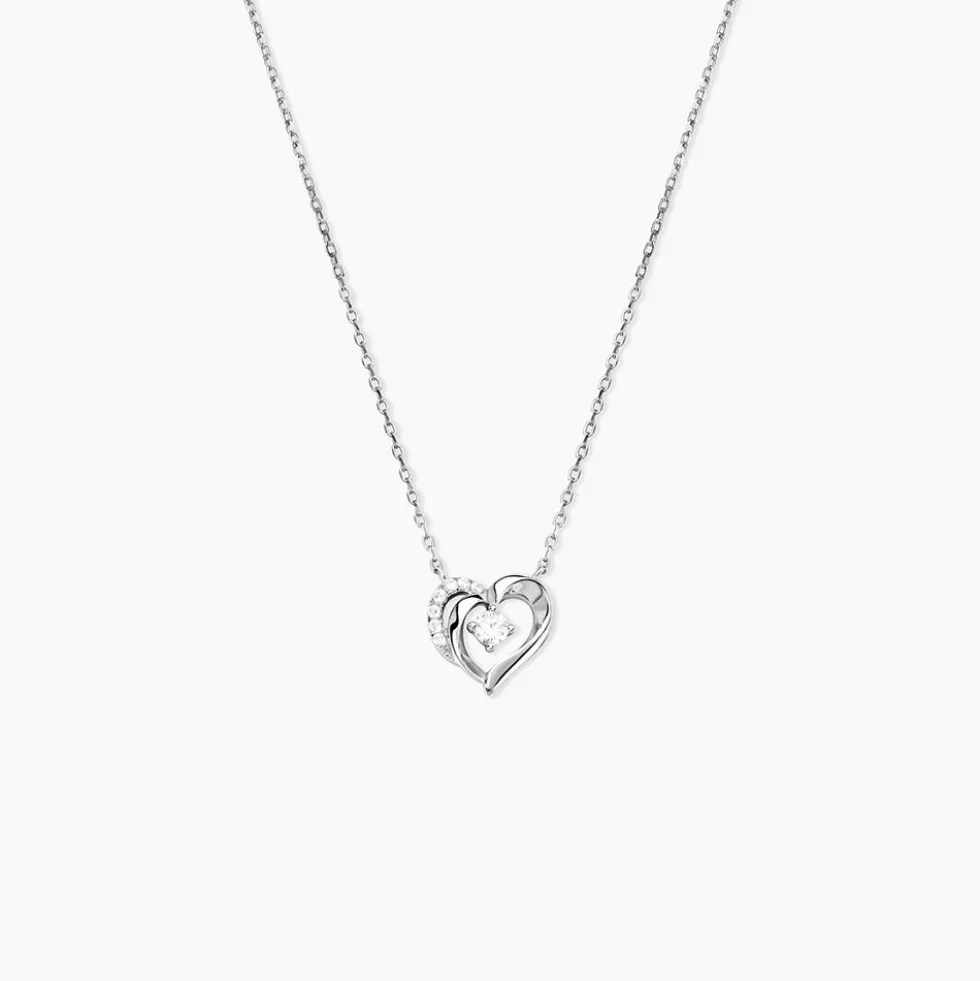 Collier Aggie Argent Blanc Oxyde De Zirconium