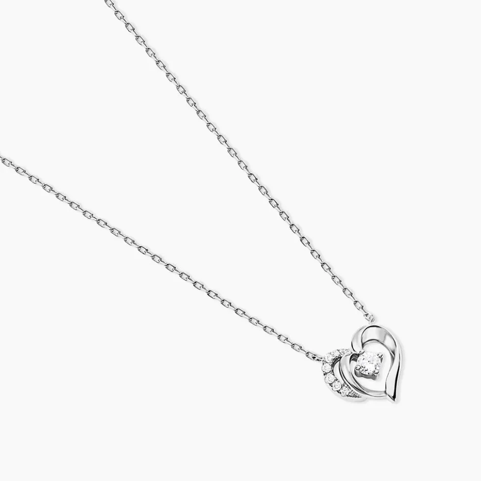 Collier Aggie Argent Blanc Oxyde De Zirconium