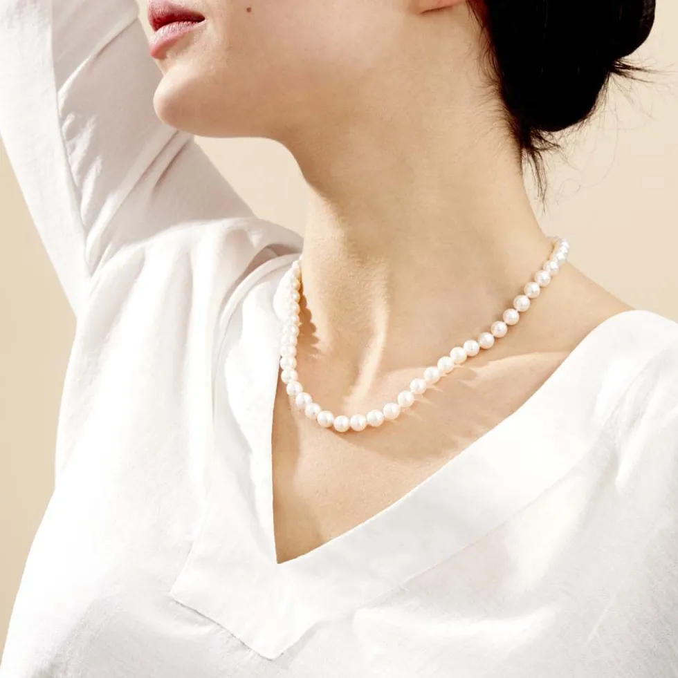 Collier Akoya Or Jaune Perle De Culture D'akoya