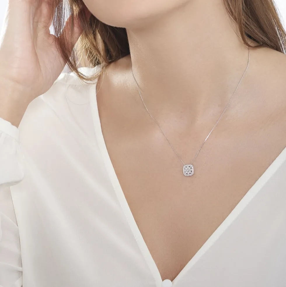 Collier Alixia Or Blanc Diamant