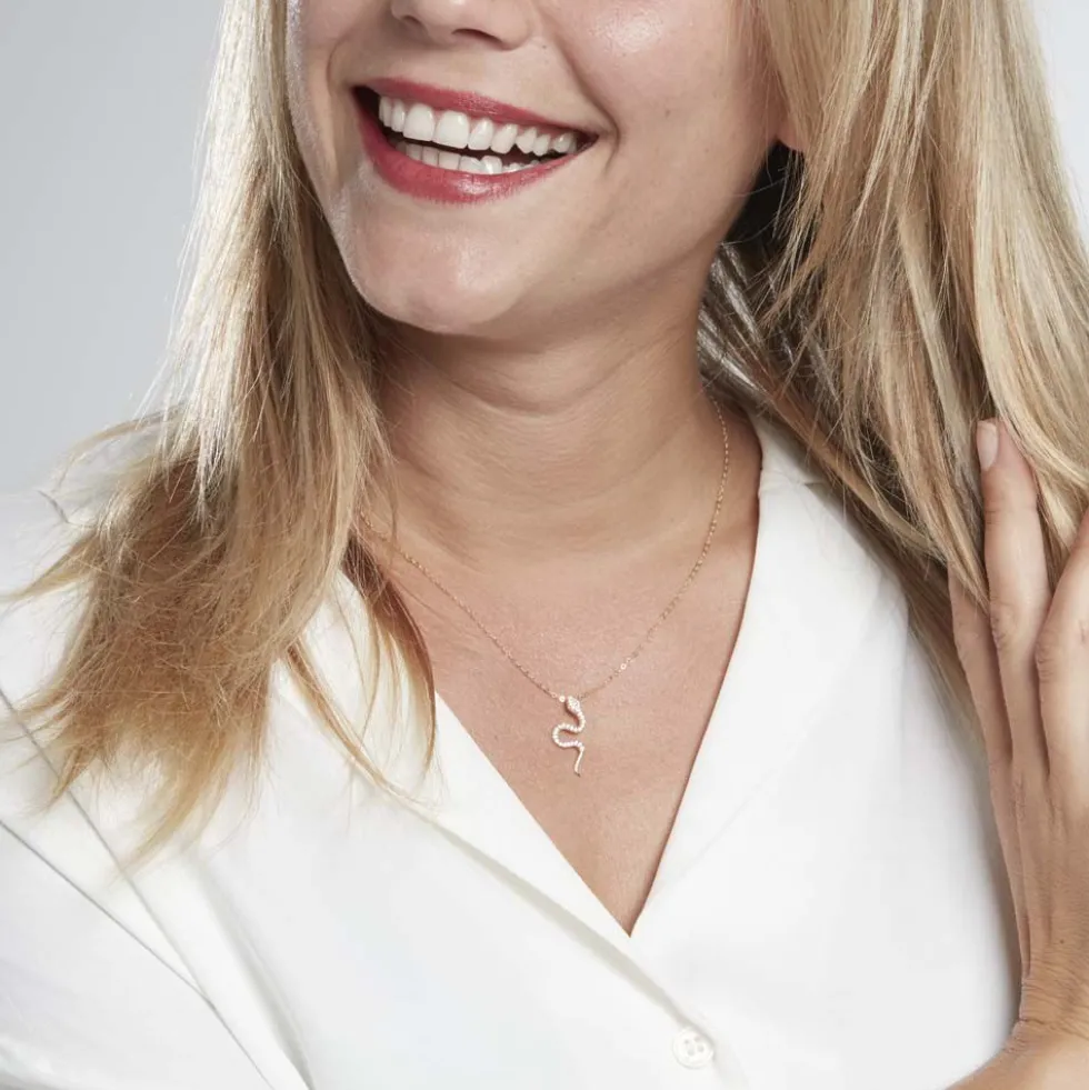 Collier Alvina Or Jaune Oxyde De Zirconium