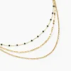 Collier Amala Acier Jaune Verre