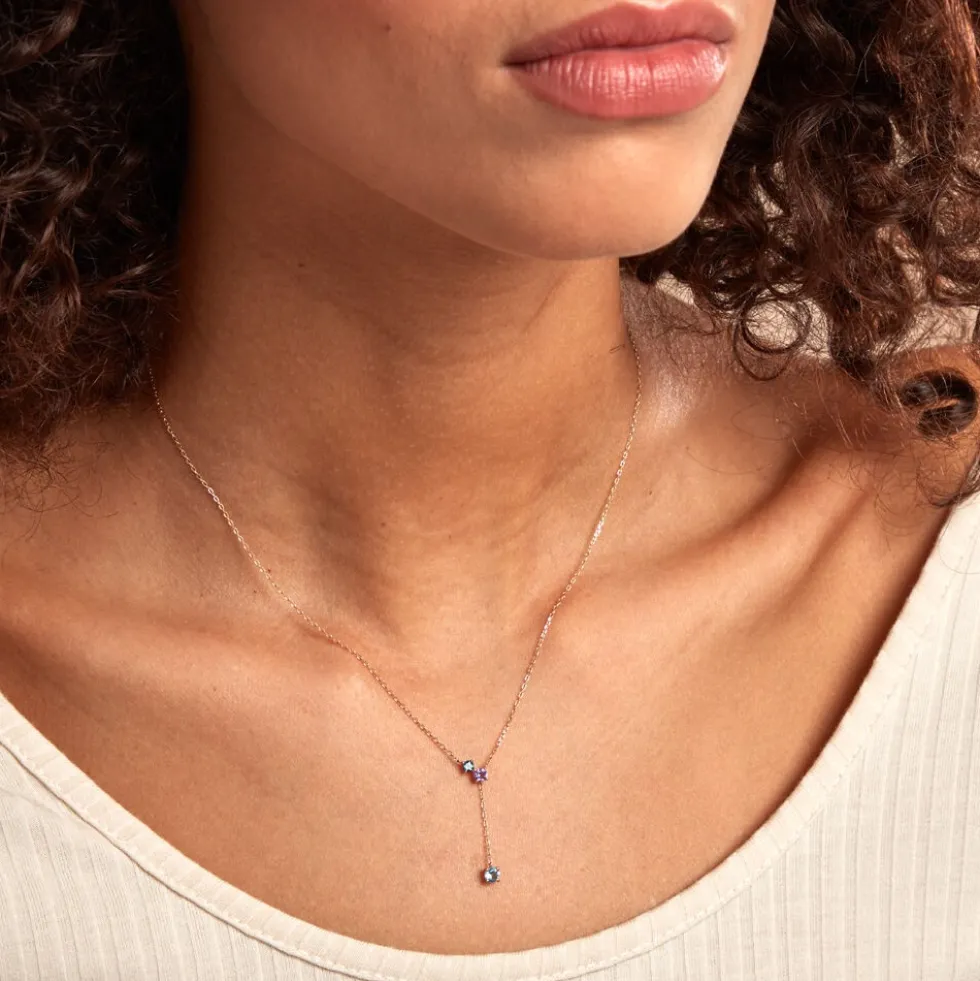 Collier Amaranta Or Jaune Topaze Améthyste