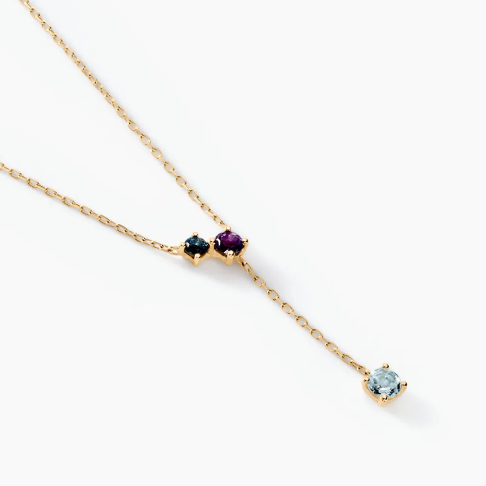 Collier Amaranta Or Jaune Topaze Améthyste