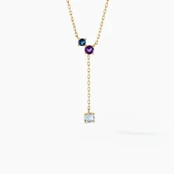 Collier Amaranta Or Jaune Topaze Améthyste