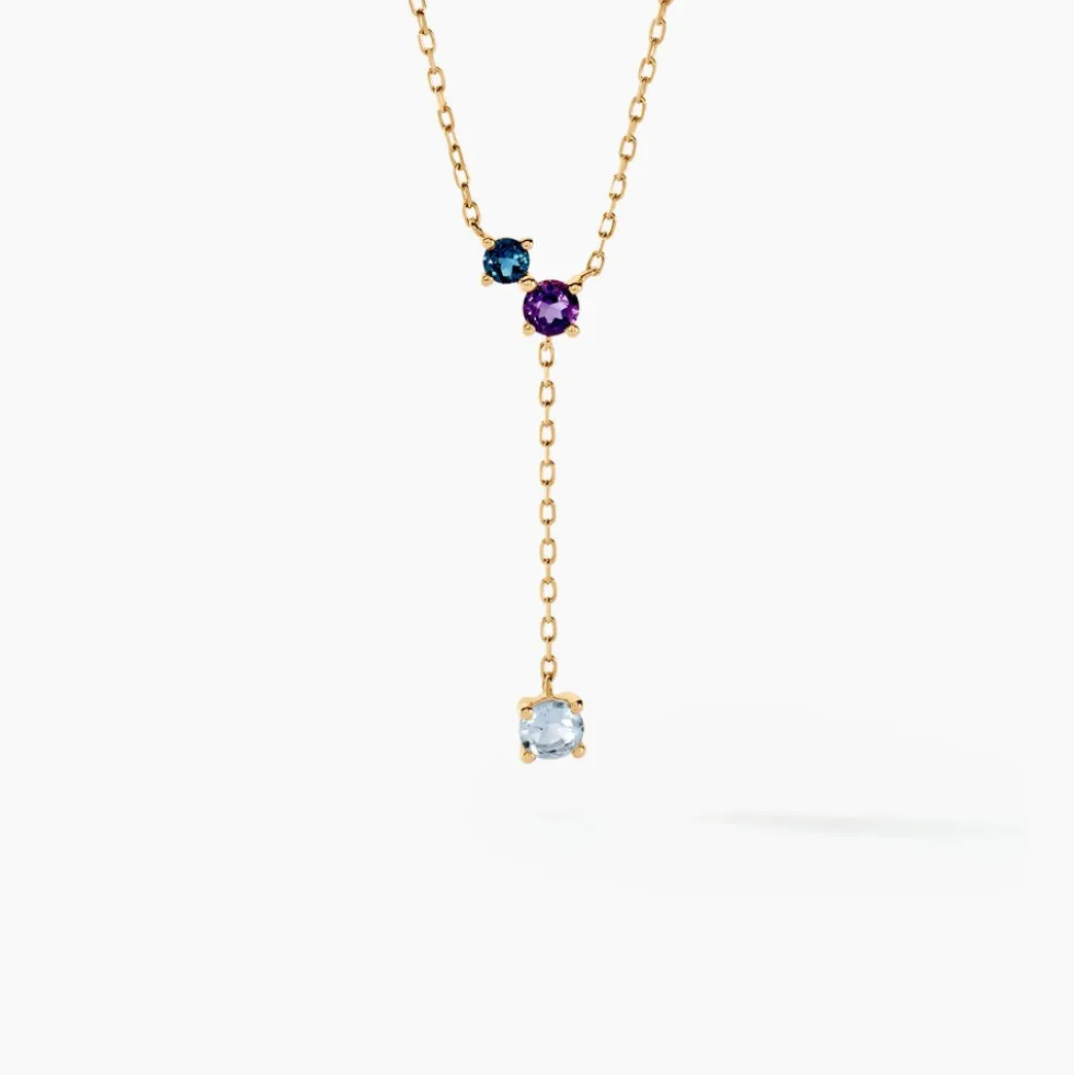 Collier Amaranta Or Jaune Topaze Améthyste